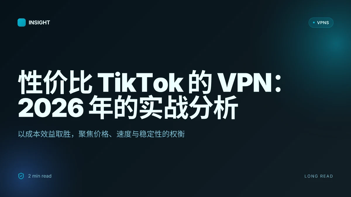 性价比 TikTok 的 VPN:2026 年的实战分析,以成本效益取胜